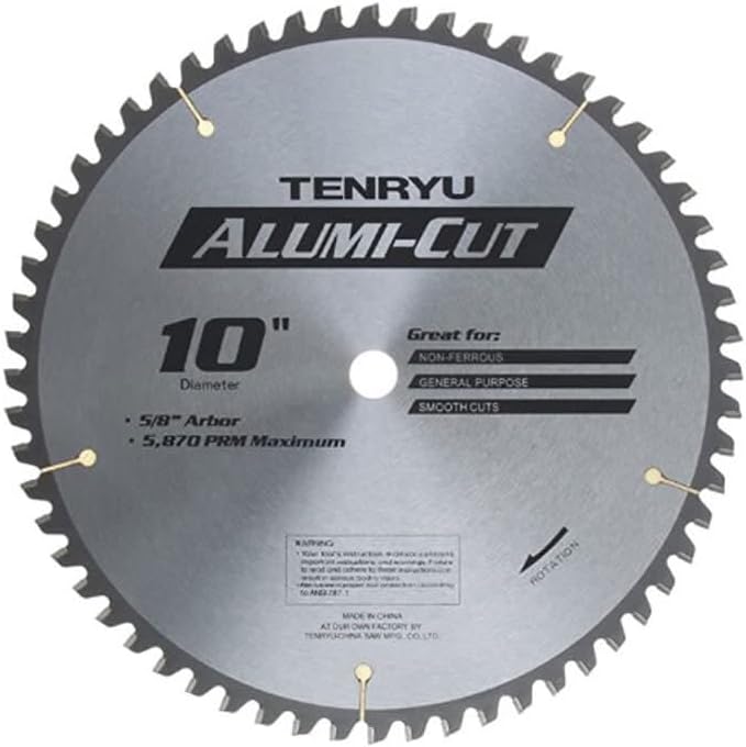 TENRYU 10" X 80T X 5/8" X TCG ALUMI-CUT SAW BLADE - TEN-AC-25580DN