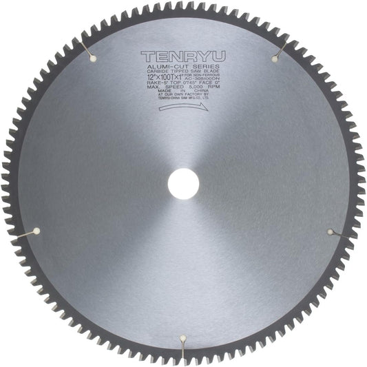 TENRYU 12" X 100T X 1" X -5 DEGREE TCG  ALUMI-CUT SAW BLADE - TEN-AC-305100DN