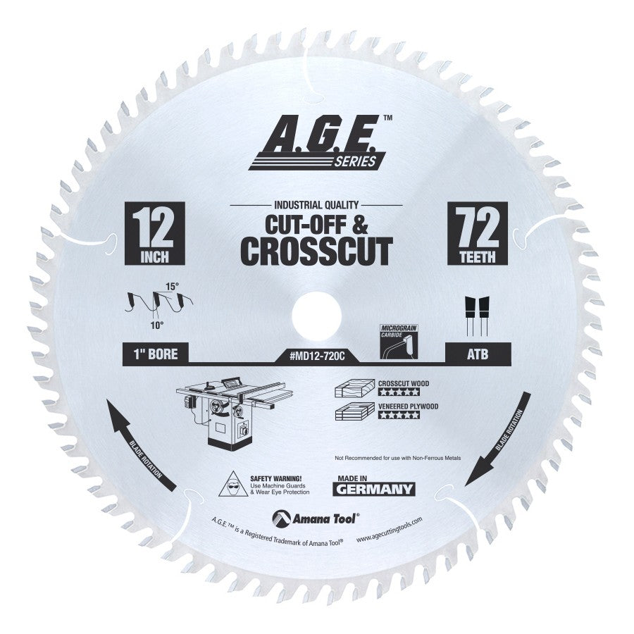 CROSSCUT 12"x72T ATB 1" BORE - MD12-720